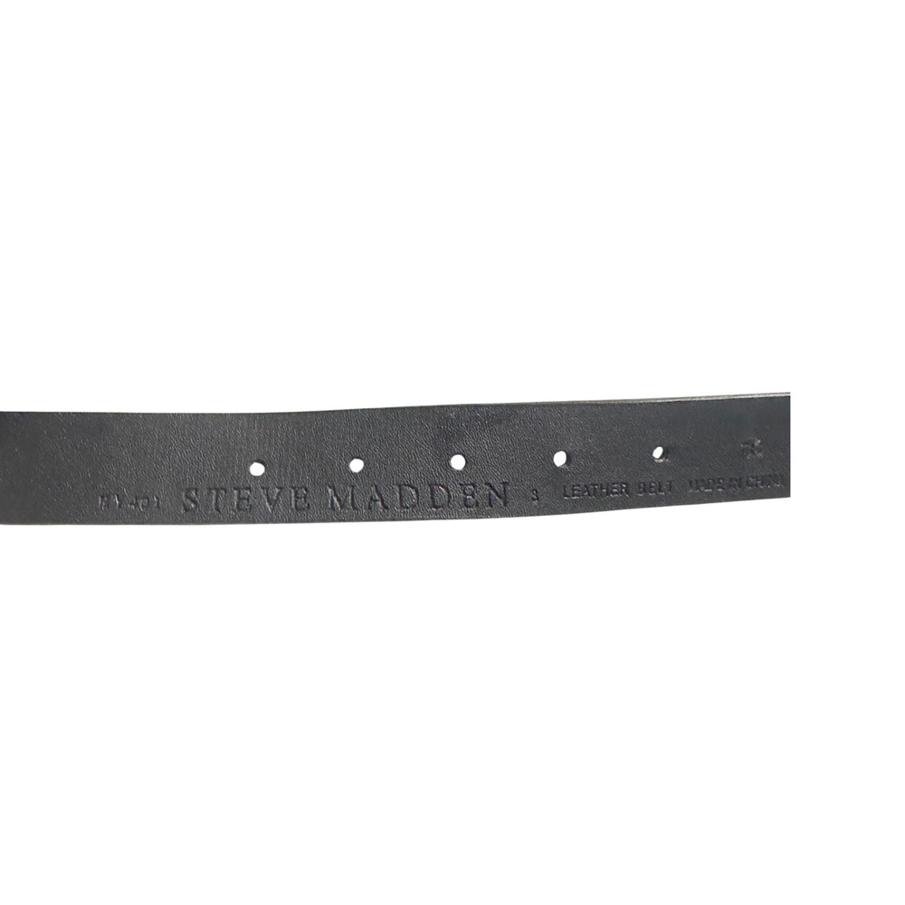 Steve Madden Black Leather silver Studded Turquoise Gem Southwest Belt Womens - Picture 5 of 5